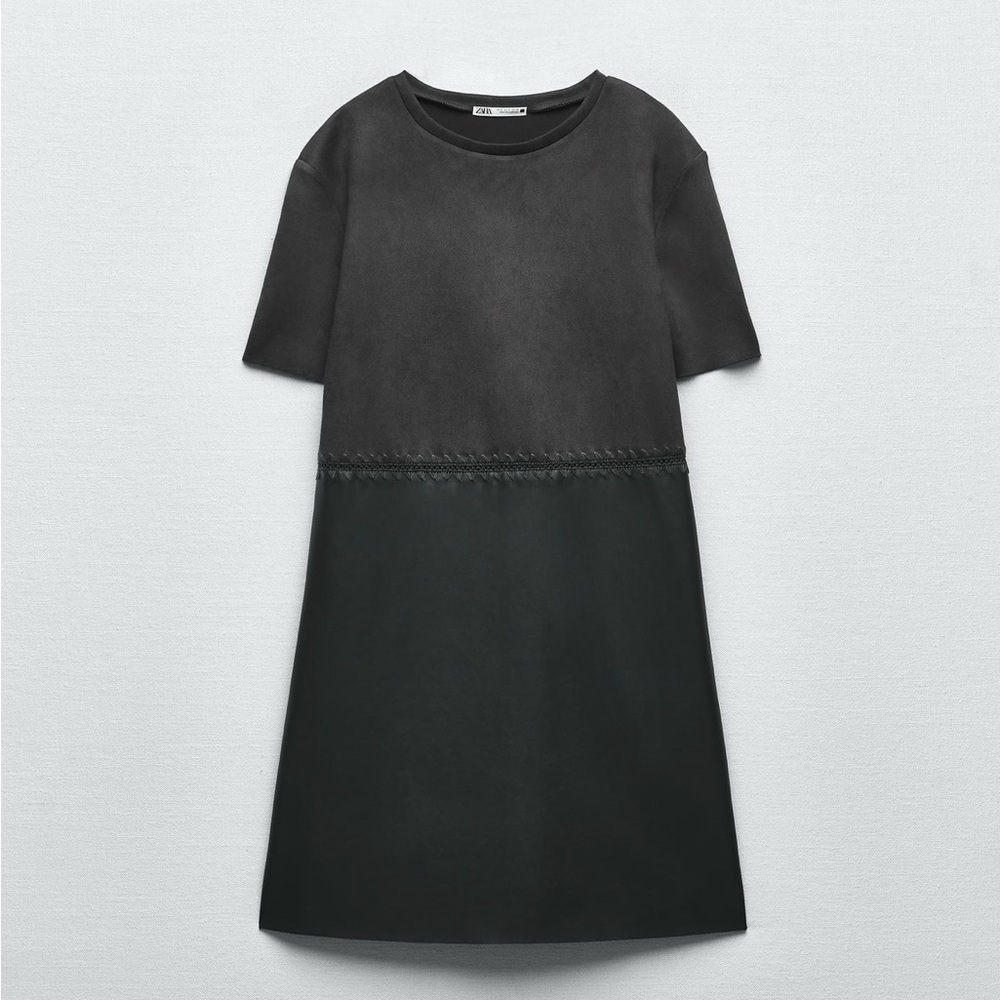 Zara Black Long Sleeve  with fake leather
